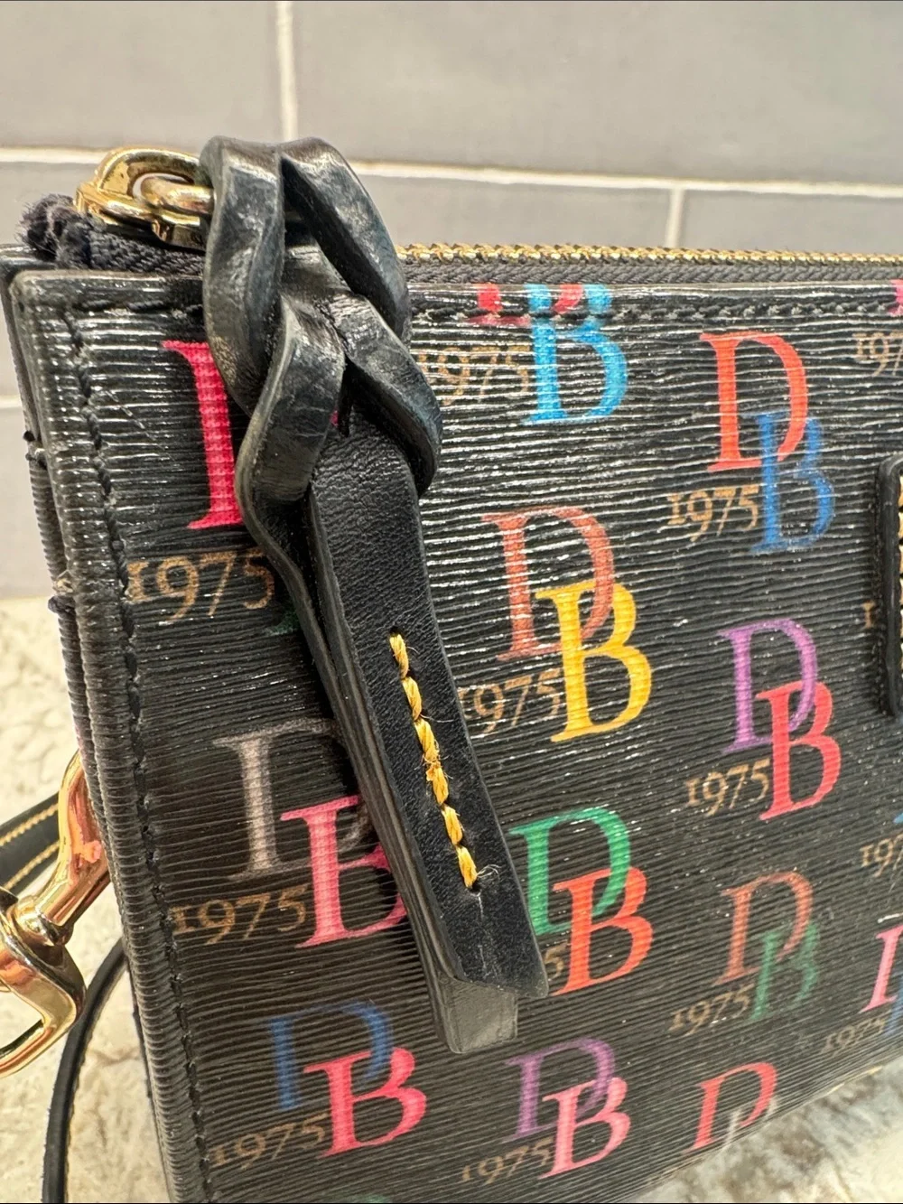 Dooney & Bourke Janine Crossbody Bag Multicolor DB 1975 Monogram Black